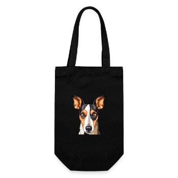 Glatte Foxterrier-Hunderasse Aquarell-Karikatur Ka - Geschenkbeutel für Flaschen - Schwarz - Vorne