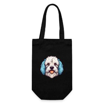 Bolognese Hunderasse Aquarell Karikatur Kawaii Colo - Geschenkbeutel für Flaschen - Schwarz - Vorne