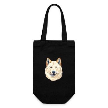 Jindo Dog Breed Watercolor Cartoon Kawaii Colorful - Gift Bag for Bottles - black - Front
