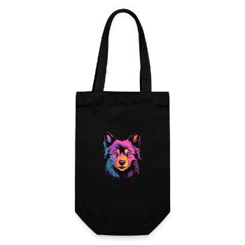Schipperke Hunderasse Aquarell Karikatur Kawaii Col - Geschenkbeutel für Flaschen - Schwarz - Vorne