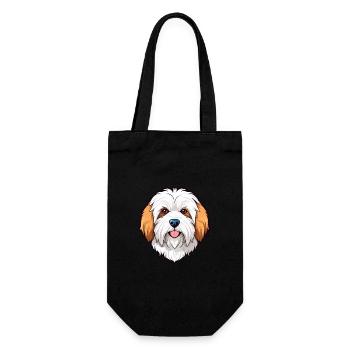 Coton De Tuléar Race De Chien Aquarelle Cartoon Kawai - Sac à bouteille - noir - Devant