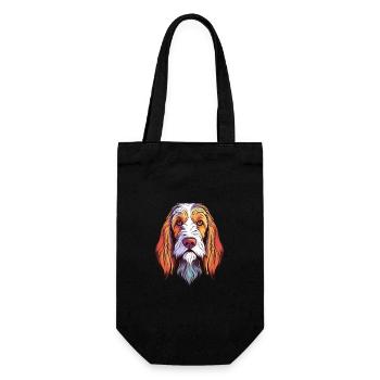 Basset Griffon Vendeen Hunderasse Aquarell Cartoo - Geschenkbeutel für Flaschen - Schwarz - Vorne