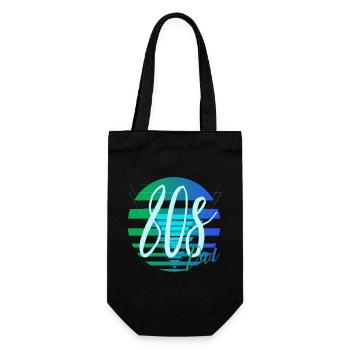 80s Dad – Retro Papa Neon Look - Geschenkbeutel für Flaschen - Schwarz - Vorne