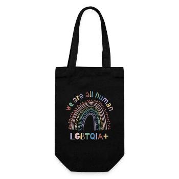 Nous sommes tous humains, LGBTQIA+ Pride - Sac à bouteille - noir - Devant