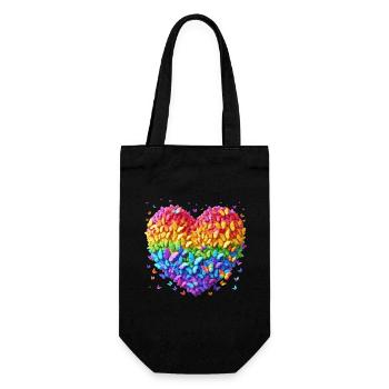 Butterfly Heart - Gift Bag for Bottles - black - Front