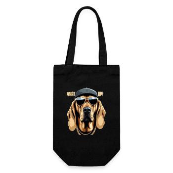 Bloodhound Whats Up Gangsta Dog Gift - Gift Bag for Bottles - black - Front