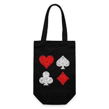 Glücksspiel Roulette Lotterie Poker Zocken Casino - Geschenkbeutel für Flaschen - Schwarz - Vorne