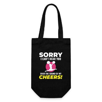 Cheerleader Cheerleading Mädchen Jubel Lustig - Geschenkbeutel für Flaschen - Schwarz - Vorne