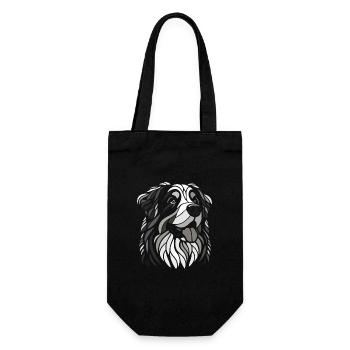 Tête de chien bouvier bernois noir et blanc - Sac à bouteille - noir - Devant