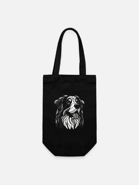 Tête de chien bouvier bernois noir et blanc - Sac à bouteille - noir