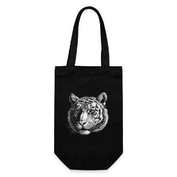 White Tiger Head - Gift Bag for Bottles - black - Front