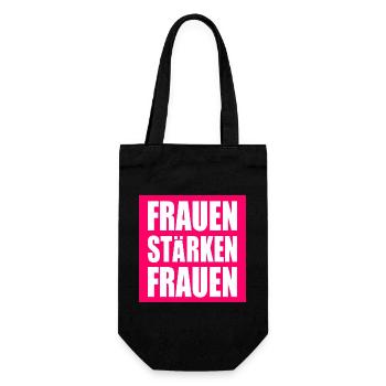 frauen stärken frauen - Geschenkbeutel für Flaschen - Schwarz - Vorne