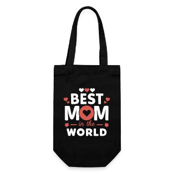 Best Mom in the World - Gift Bag for Bottles - black - Front