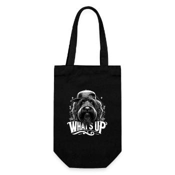 Schapendoes Was geht ab Gangsta cool Hund Geschenk - Geschenkbeutel für Flaschen - Schwarz - Vorne