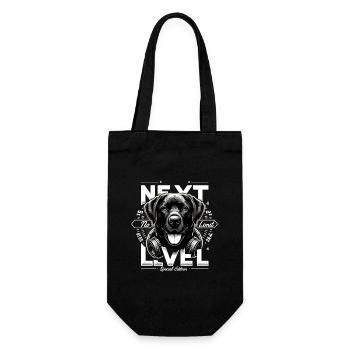 Schwarzer Labrador Gangster Next Level Hund Erfolg - Geschenkbeutel für Flaschen - Schwarz - Vorne