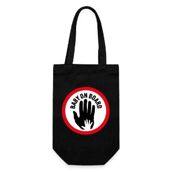 Baby on board hand in hand - Gift Bag for Bottles - black - Front