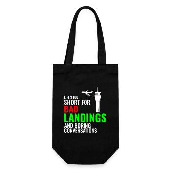 Fluglotse ATC Aviation Humor Flugzeug - Geschenkbeutel für Flaschen - Schwarz - Vorne