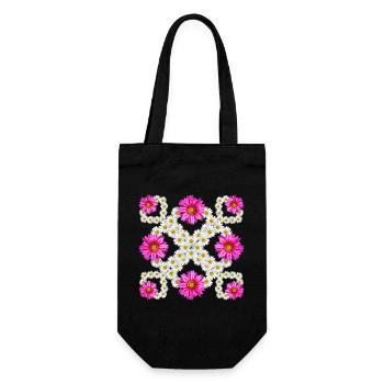 Gazania Marguerite Blossom Floral Pattern Daisies - Gift Bag for Bottles - black - Front