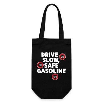 Gasoline Fuel Pump Energy Storage Refueling Statement - Gift Bag for Bottles - black - Front