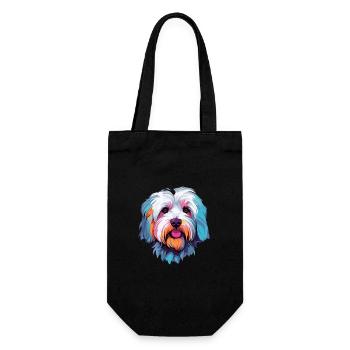 Cotons de Tuléar Race Chien Aquarelle Dessin Animé Kawa - Sac à bouteille - noir - Devant