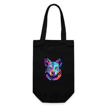 Mudi Race De Chien Aquarelle Dessin Animé Kawaii Coloré - Sac à bouteille - noir - Devant