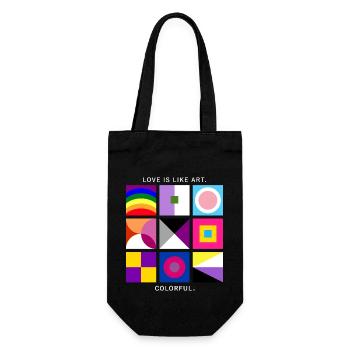L’amour est comme l’art – coloré – géométrique LGBTQIA+ - Sac à bouteille - noir - Devant