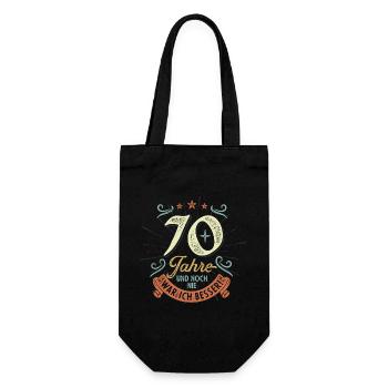 70 Jahre und noch nie war ich besser! - Geschenkbeutel für Flaschen - Schwarz - Vorne