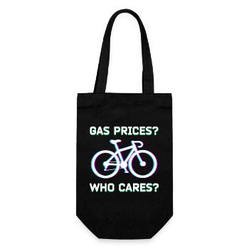 Fahrrad Statement Energiespeicher Tanken Benzin - Geschenkbeutel für Flaschen - Schwarz - Vorne