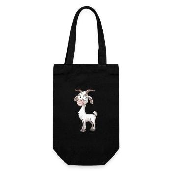 Drôle de chèvre blanche avec un sourire espiègle - Sac à bouteille - noir - Devant