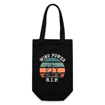 Wind Power RIP, No to Wind Energy - Gift Bag for Bottles - black - Front