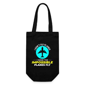 Aerospace Engineer Flight Mechanics Plane Airplane - Gift Bag for Bottles - black - Front