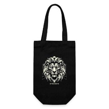 Lion Lion Head Geometric Geometry Strength - Gift Bag for Bottles - black - Front