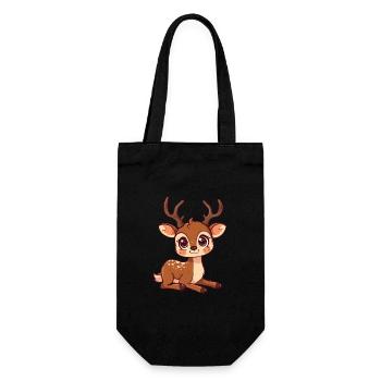Fauve mignon avec de grands yeux - Sac à bouteille - noir - Devant