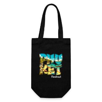 Phuket Thailand Strand Urlaub Design - Geschenkbeutel für Flaschen - Schwarz - Vorne