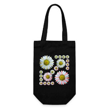 Motif floral motif floral Grenulière de fleur de marguerite - Sac à bouteille - noir - Devant