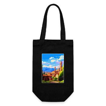 Bergamo Italy Vintage Travel Poster WPA Souvenir - Gift Bag for Bottles - black - Front