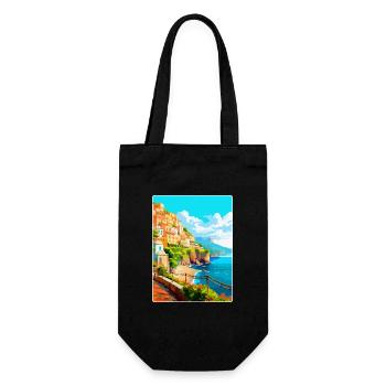 Amalfi Italy Vintage Travel Poster WPA Souvenir - Gift Bag for Bottles - black - Front