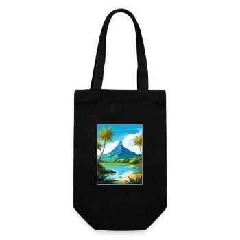 Bora Polynésie française Affiche de voyage vintage - Sac à bouteille - noir - Devant