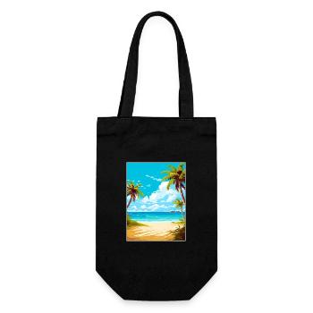 Turks and Caicos Islands Caribbean Travel Poster - Gift Bag for Bottles - black - Front