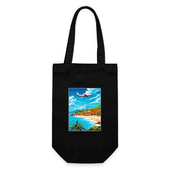 Saint Maarten Caraïbes Vintage Poster de voyage - Sac à bouteille - noir - Devant