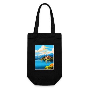 Lac d’Orta Italie Affiche de voyage vintage Souvenir WPA - Sac à bouteille - noir - Devant