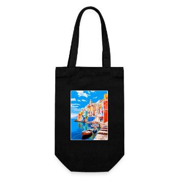 Ponza Italy Vintage Travel Poster WPA Art Souvenir - Gift Bag for Bottles - black - Front