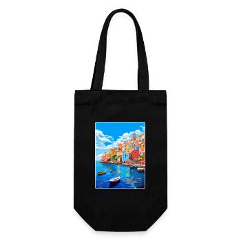 Ponza Italy Vintage Travel Poster WPA Art Souvenir - Gift Bag for Bottles - black - Front
