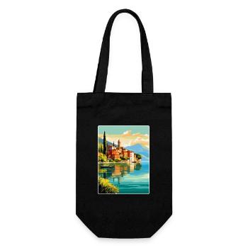 Comer See Italien Vintage Reiseplakat Souvenir WPA - Geschenkbeutel für Flaschen - Schwarz - Vorne