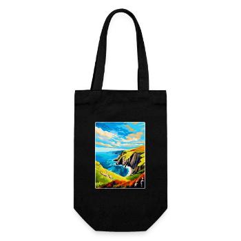 Slieve League Irlande Royaume-Uni Affiche de voyage vintage WPA - Sac à bouteille - noir - Devant