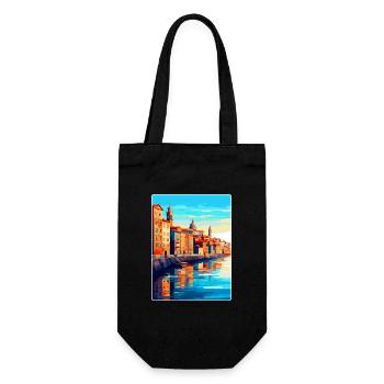 Porto Portugal Vintage Reiseplakat Souvenir WPA - Geschenkbeutel für Flaschen - Schwarz - Vorne