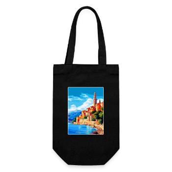 Menton France Affiche de voyage vintage WPA Souvenir - Sac à bouteille - noir - Devant