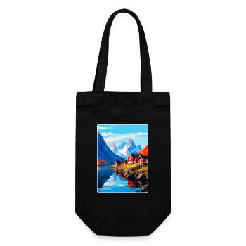 Affiche de voyage vintage des îles Lofoten en Norvège WPA - Sac à bouteille - noir - Devant