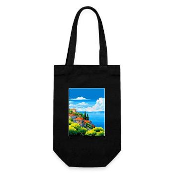 Bolsenasee Italien Vintage Reiseplakat Souvenir - Geschenkbeutel für Flaschen - Schwarz - Vorne