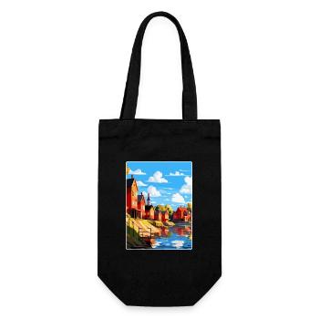 Porvoo Finlande Affiche de voyage vintage souvenir WPA - Sac à bouteille - noir - Devant